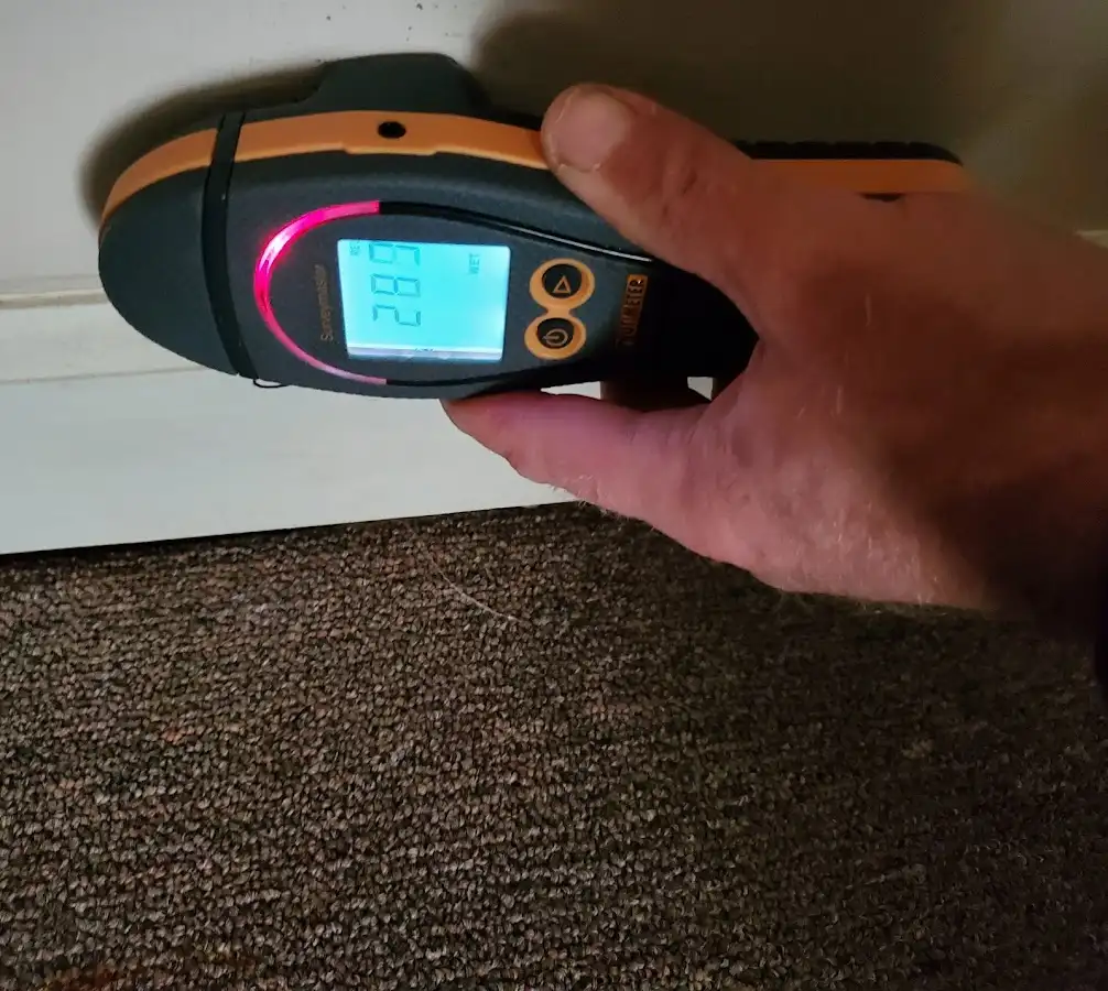 Moisture detection at baseboard during Mold Inspection & Testing in Johnstown